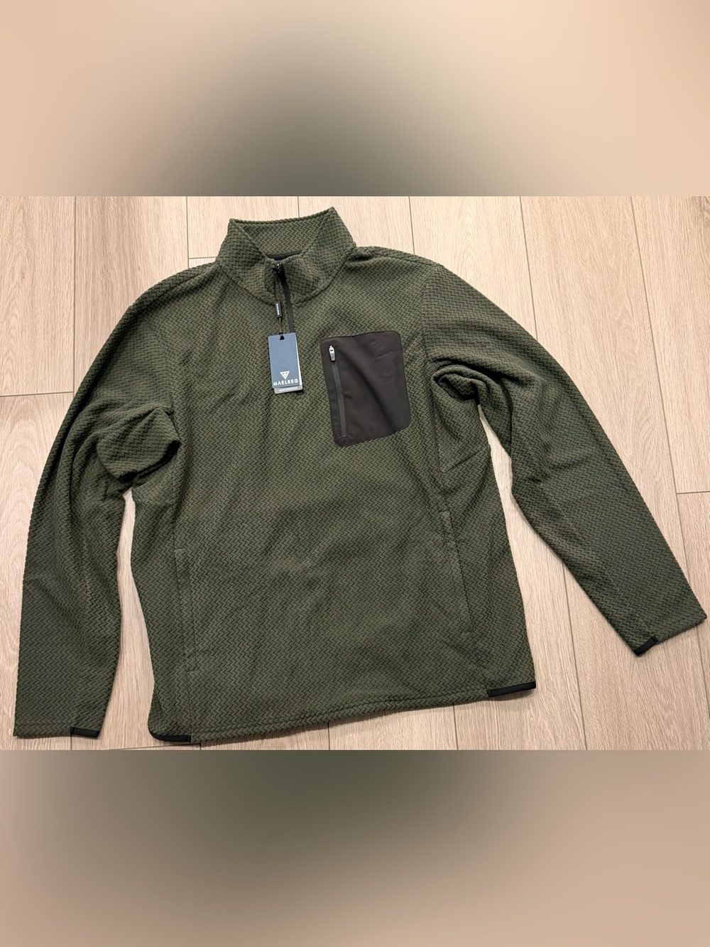Nwt - Men's maelreg size large Olive Green Quarter-Zip Pullover Jacket